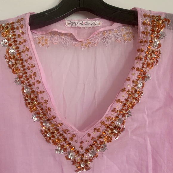 Pink cotton beach tunic size M by Margaret loves Pete. - Picture 2 of 12